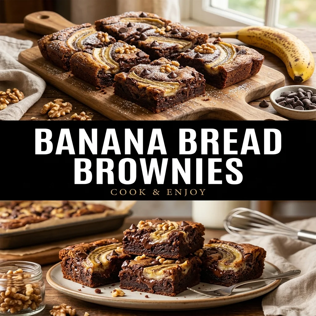 Banana Bread Brownies recipe poster