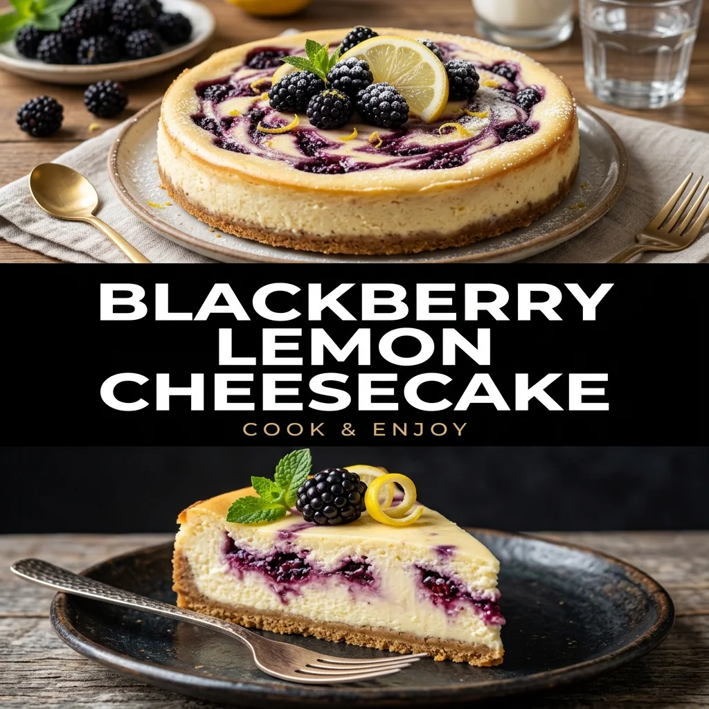 Blackberry Lemon Cheesecake recipe poster