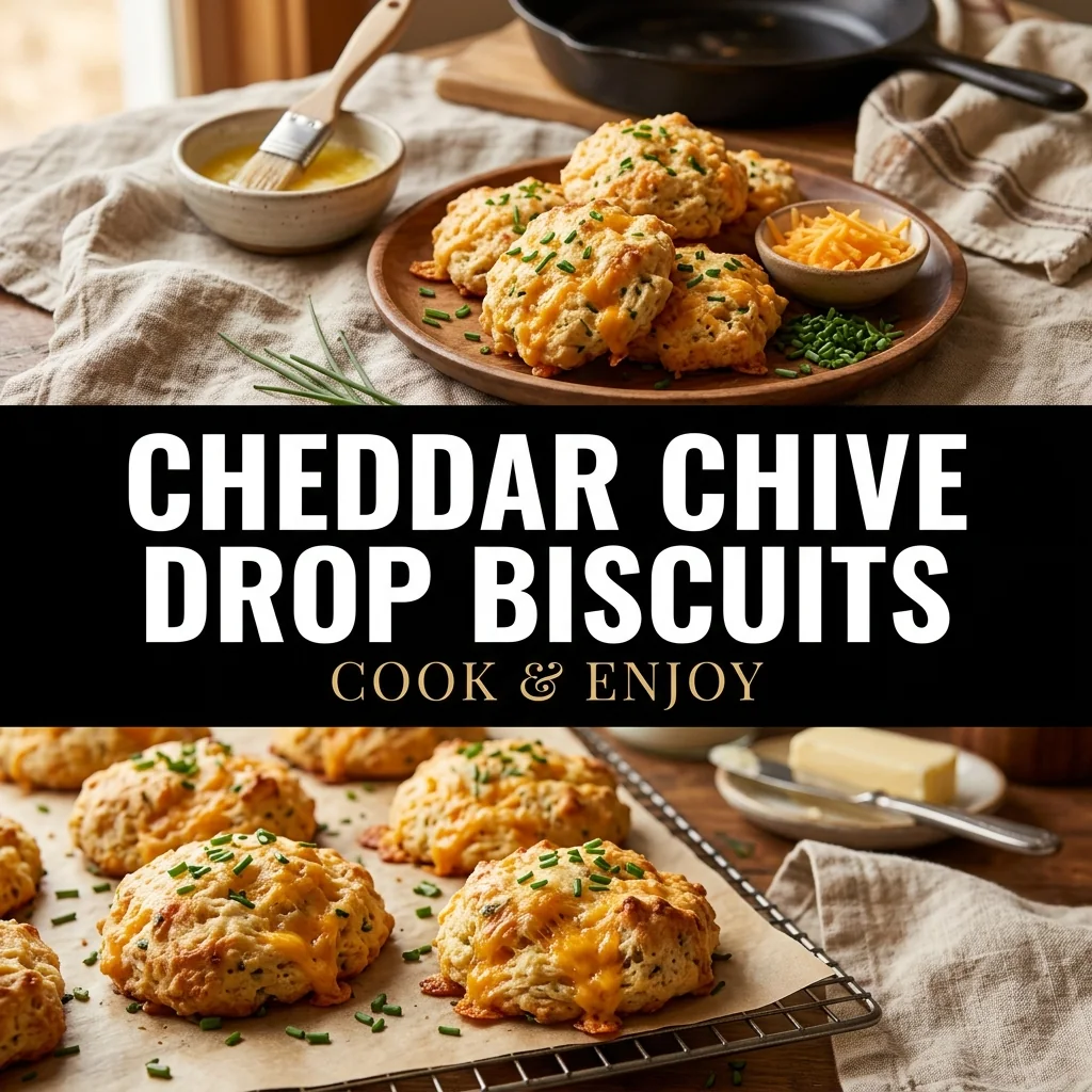 Cheddar Chive Drop Biscuits recipe poster