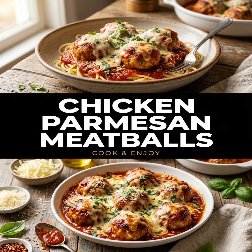 Chicken Parmesan Meatballs recipe poster