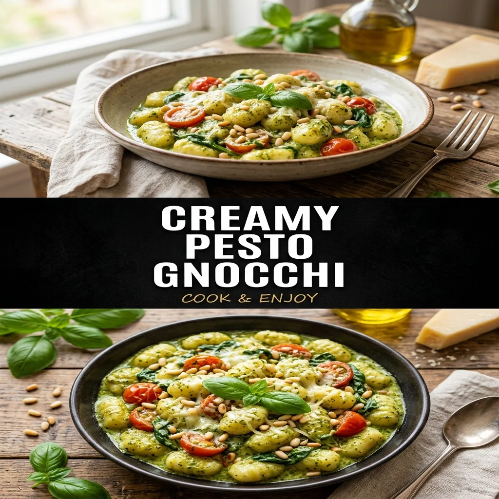Creamy Pesto Gnocchi recipe poster