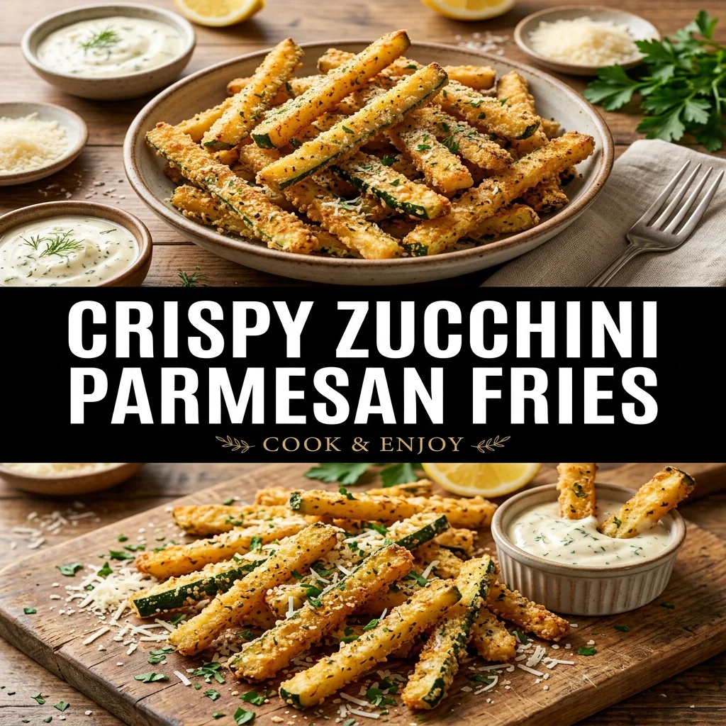 Crispy Zucchini Parmesan Fries recipe poster