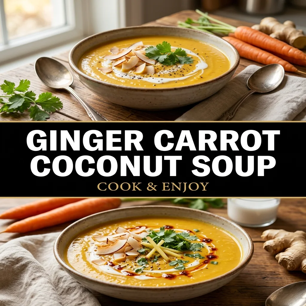 Ginger Carrot Coconut Soup recipe poster