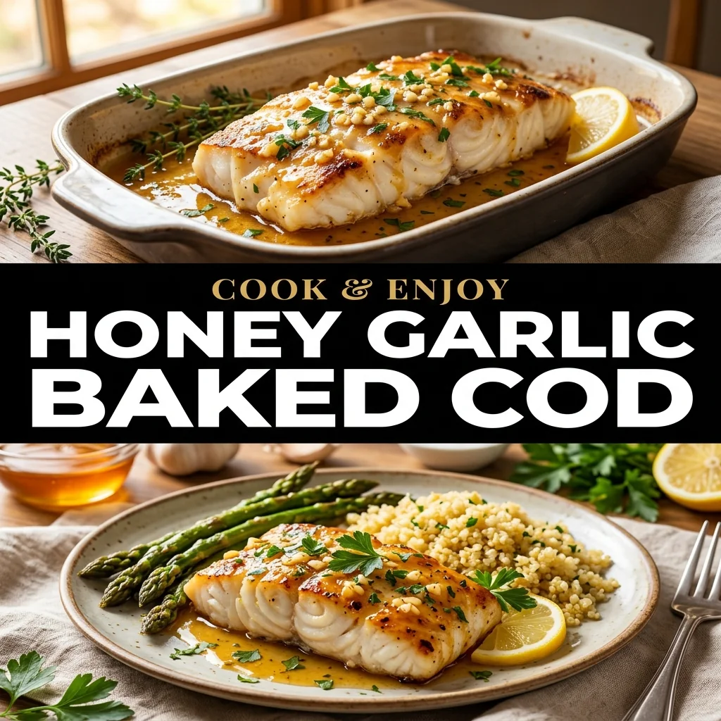 Honey Garlic Baked Cod recipe poster