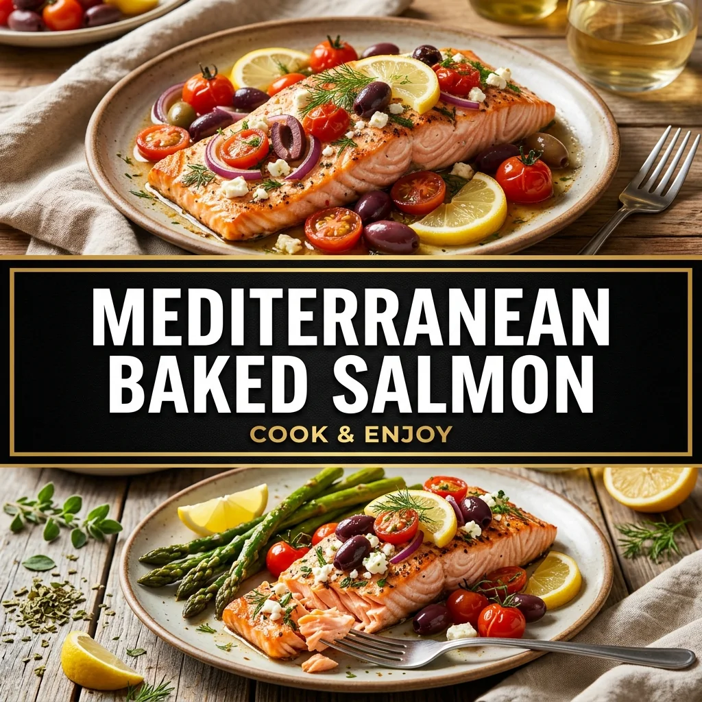 Mediterranean Baked Salmon recipe poster