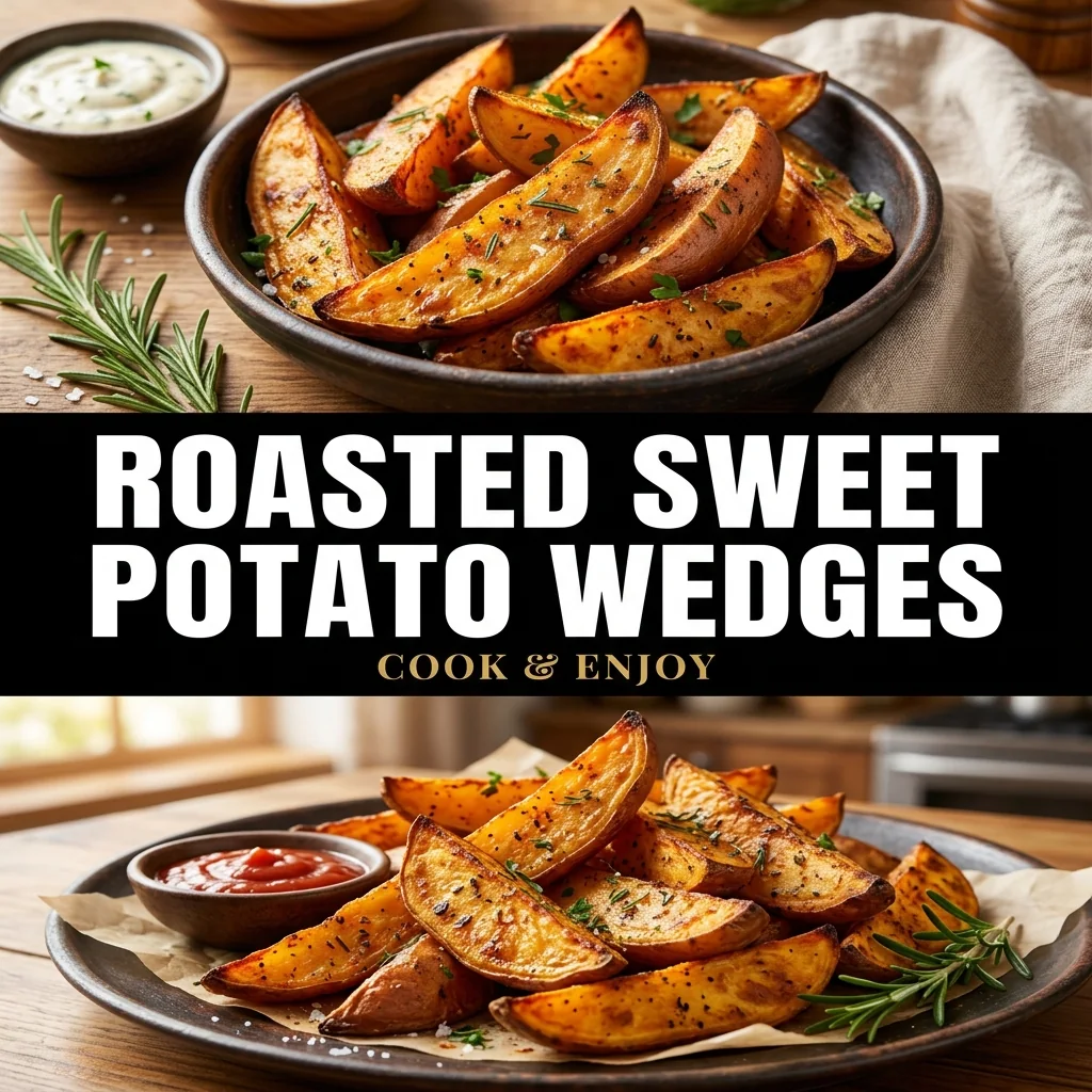 Roasted Sweet Potato Wedges recipe poster