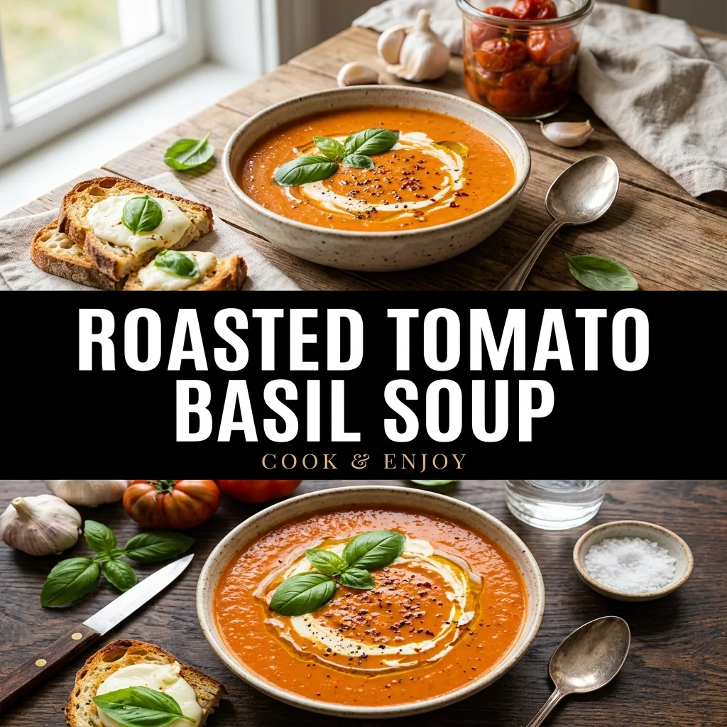 Roasted Tomato Basil Soup recipe poster