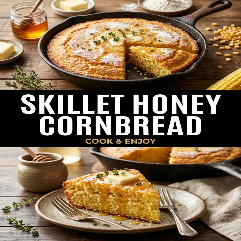 Skillet Honey Cornbread recipe poster