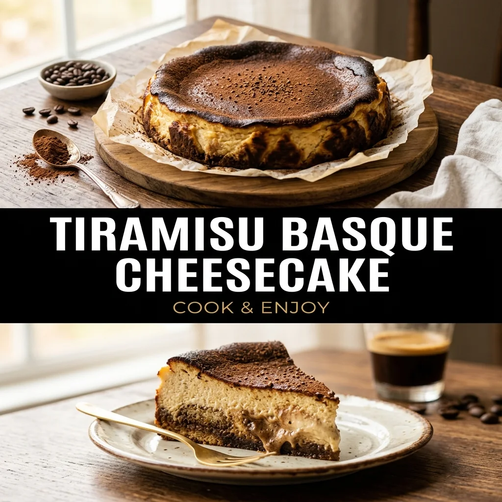 Tiramisu Basque Cheesecake recipe poster