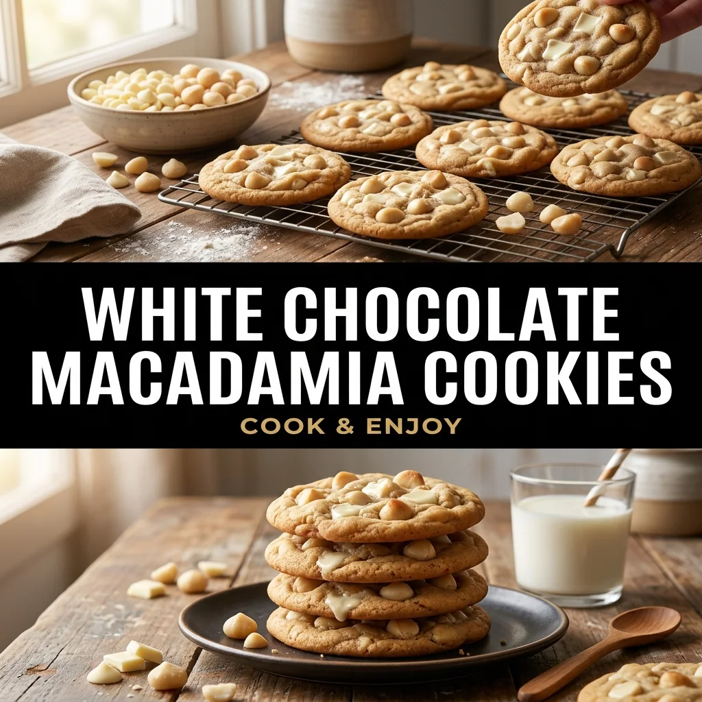 White Chocolate Macadamia Cookies recipe poster